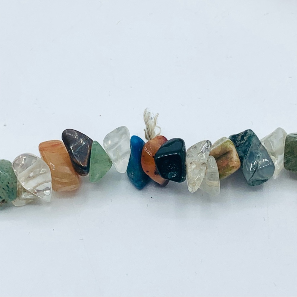 Vintage Gemstone Chip 30” Necklace – Mixed Crystal Chips – Boho Jewelry - Picture 8 of 8